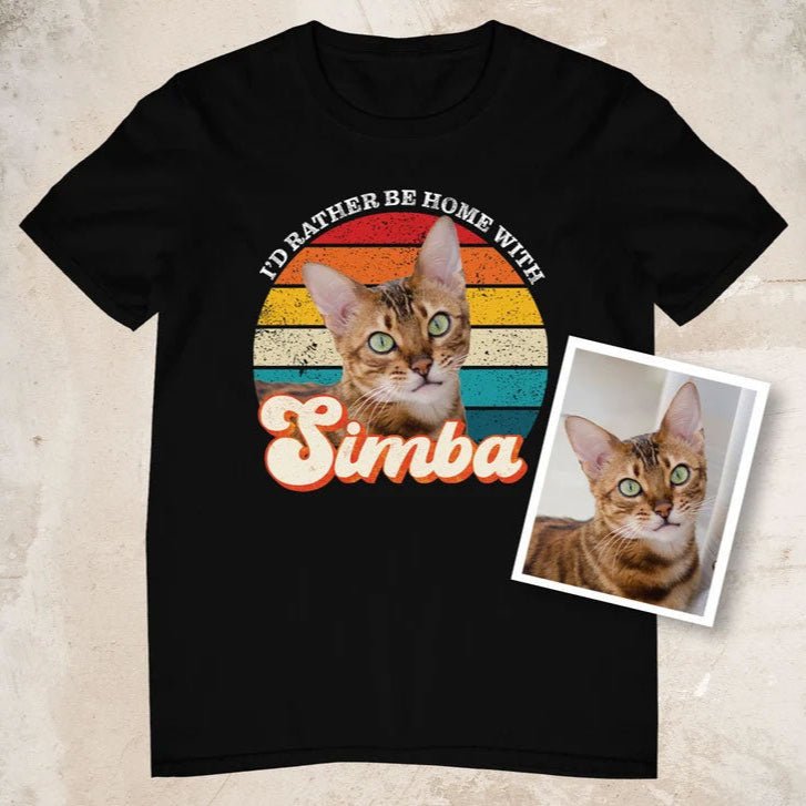 I'd Rather Be Home With Photo Retro Shirt - Hi Doggi