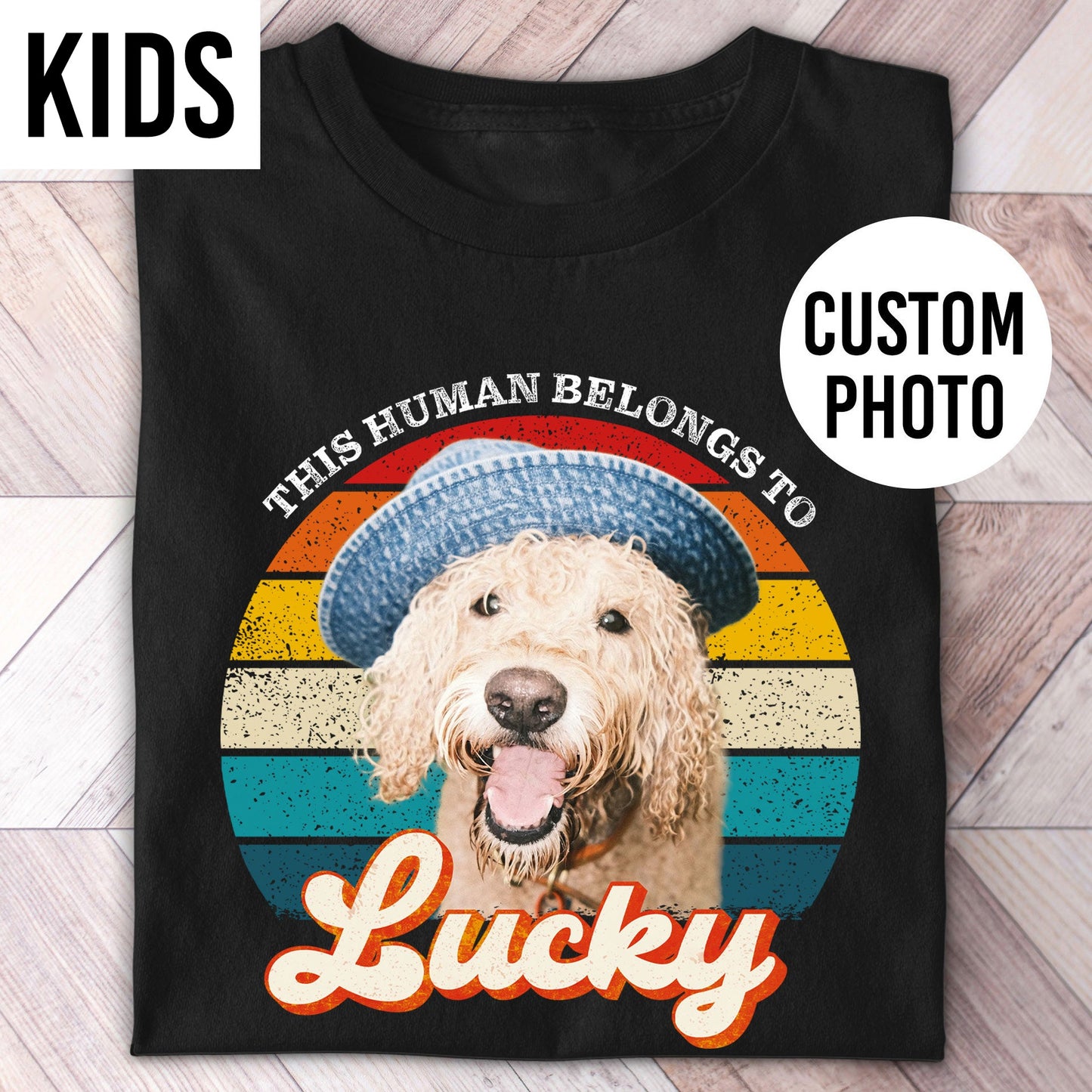 KIDS This Human Belongs To Photo Retro Shirt