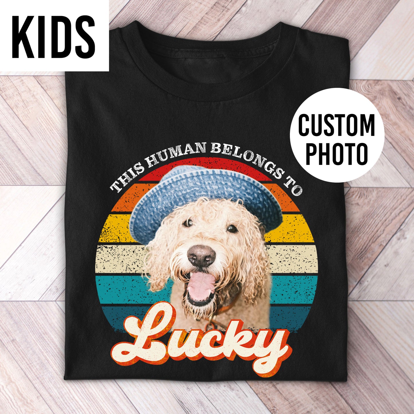 KIDS This Human Belongs To Photo Retro Shirt