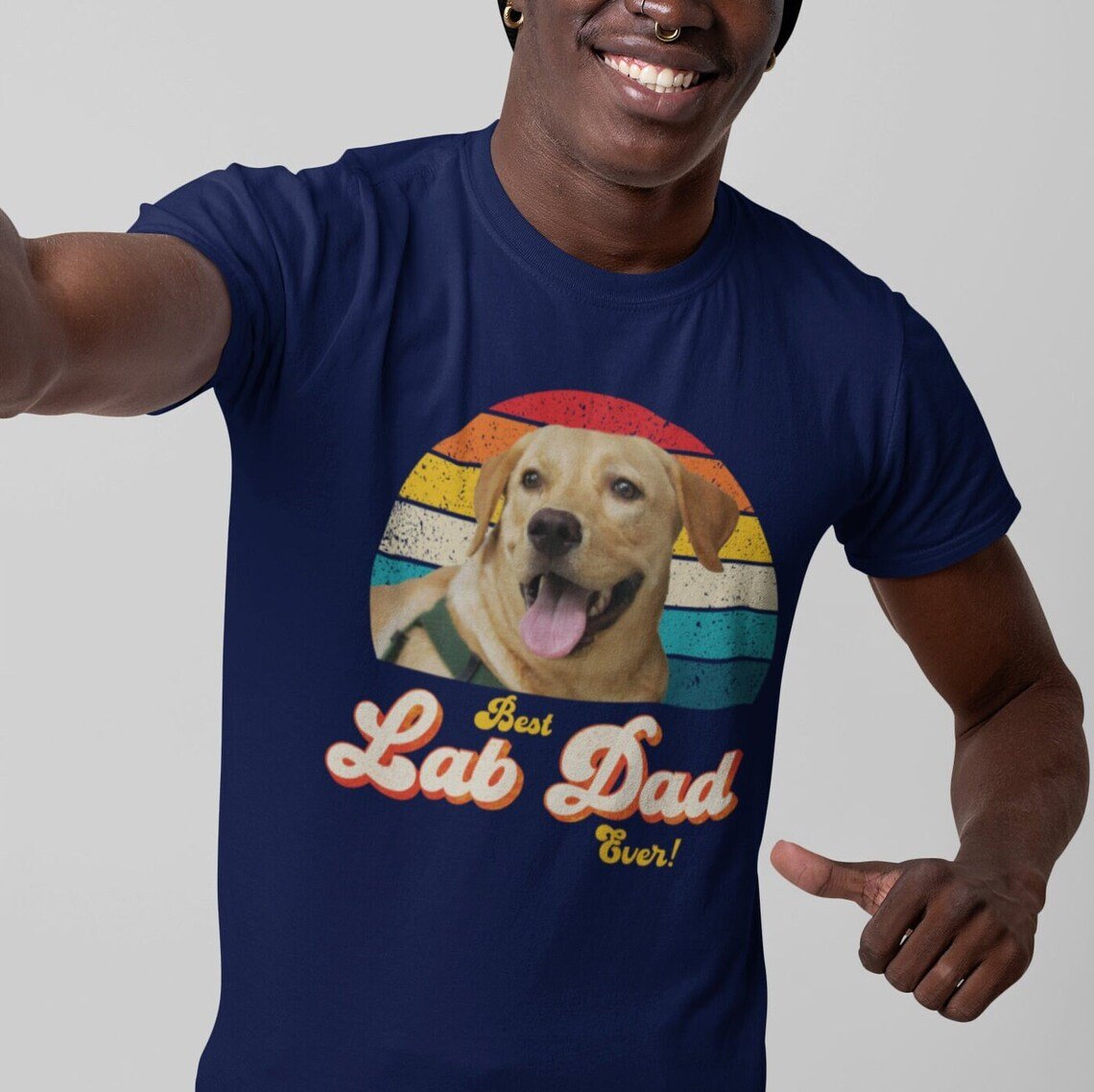 Lab Dad Photo Retro Shirt - Hi Doggi