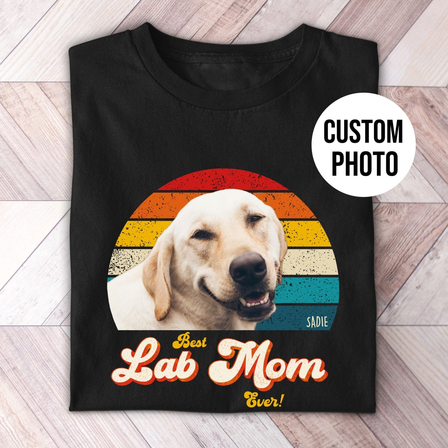 Lab Mom Photo Retro Shirt - Hi Doggi