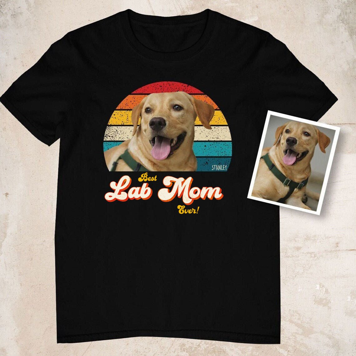 Lab Mom Photo Retro Shirt - Hi Doggi