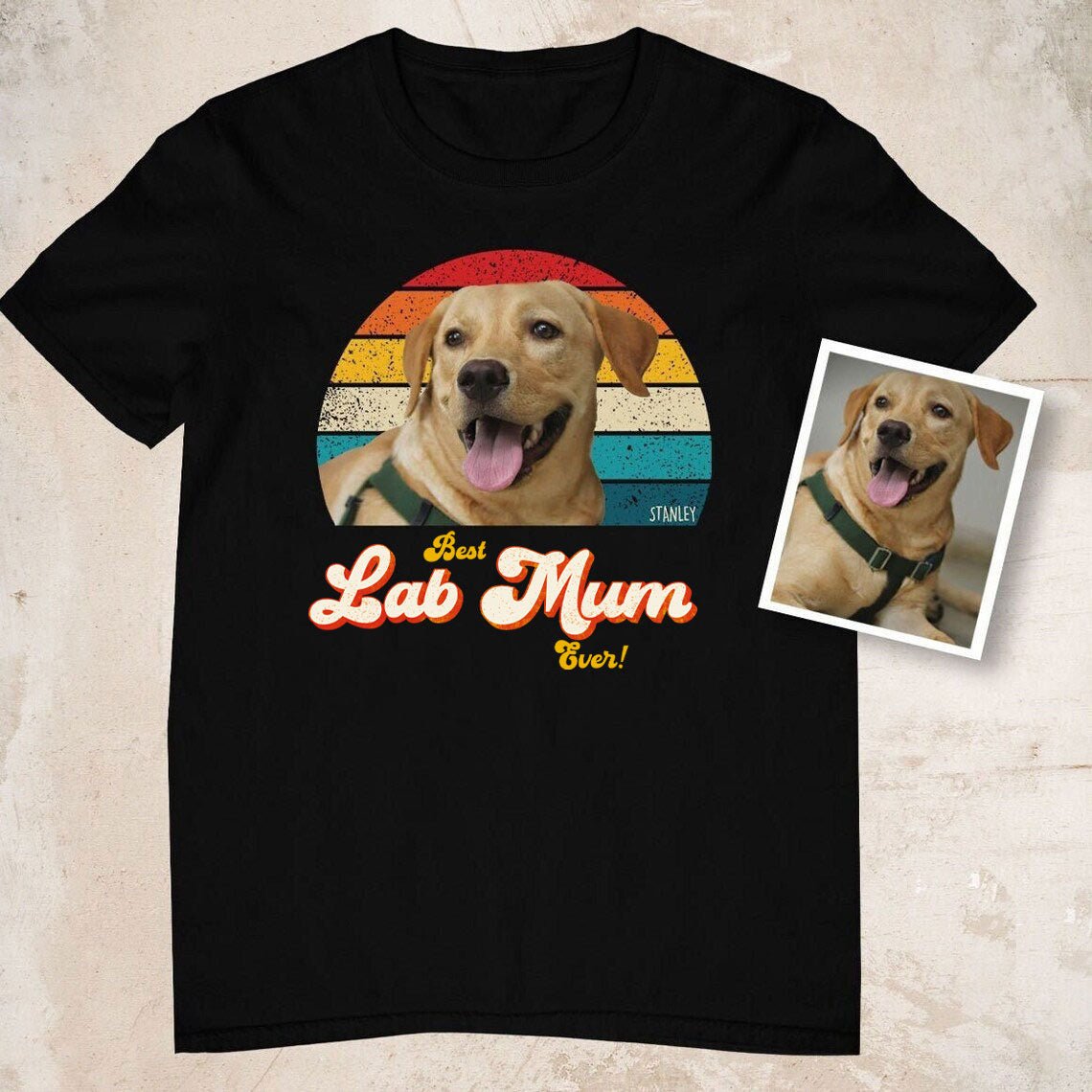 Lab Mum Photo Retro Shirt - Hi Doggi