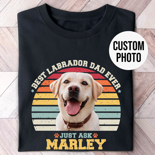 Labrador Dad Photo Name Retro Shirt