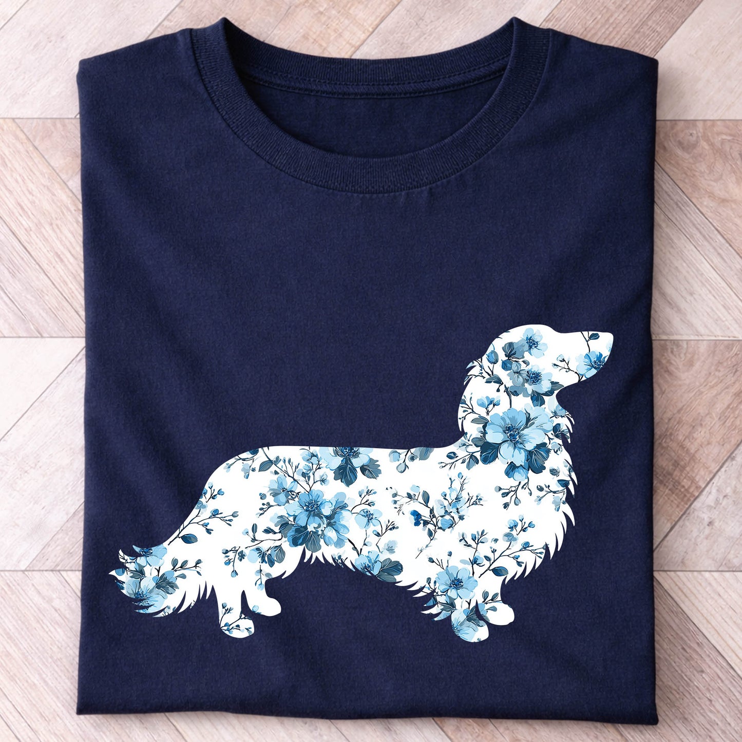 Long Haired Dachshund Floral Shirt