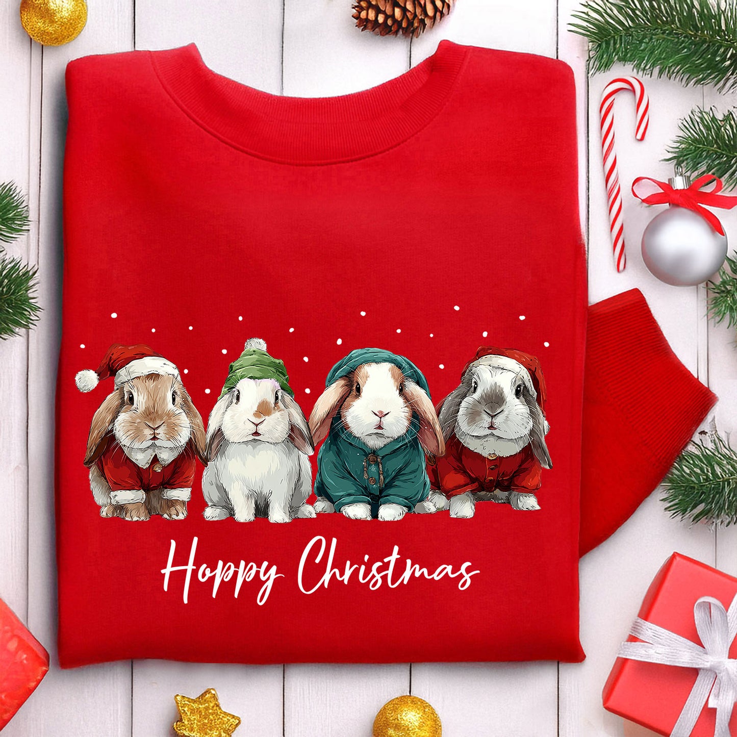 Lop Eared Rabbits Christmas Sweatshirt