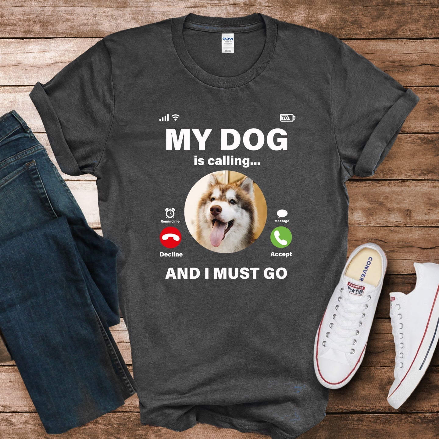 My Dog Is Calling Shirt - Hi Doggi