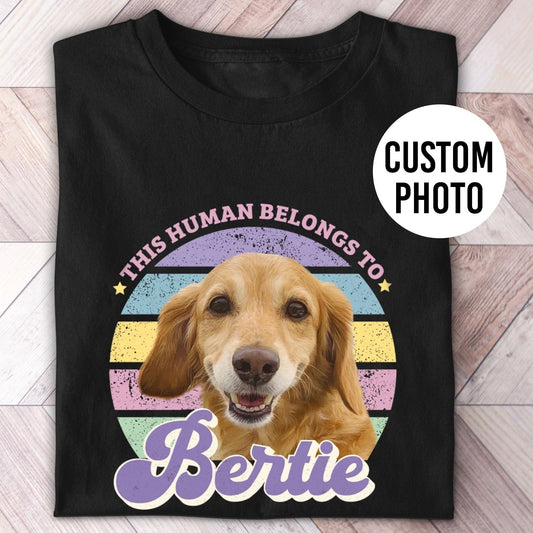 Pastels This Human Belongs To Photo Retro Shirt - Hi Doggi