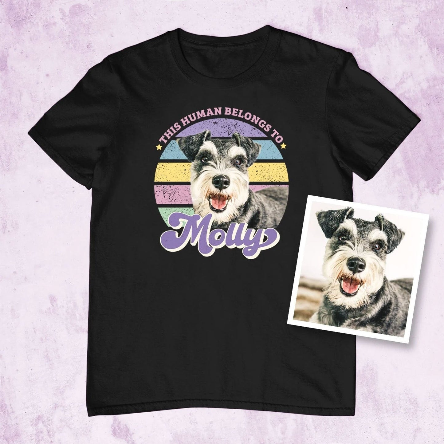 Pastels This Human Belongs To Photo Retro Shirt - Hi Doggi