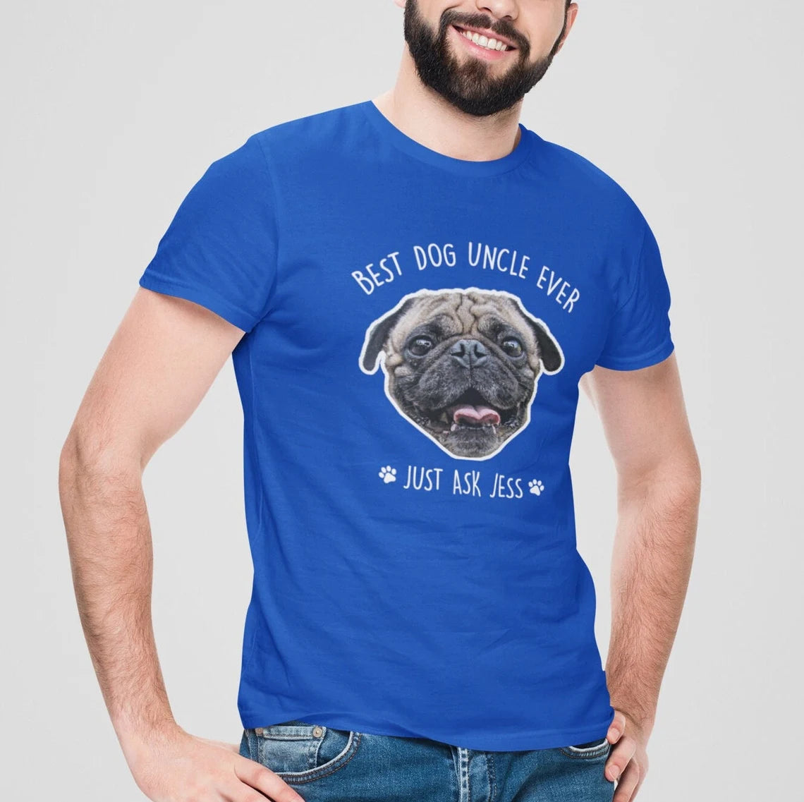 Best Dog Uncle Face Photo Shirt