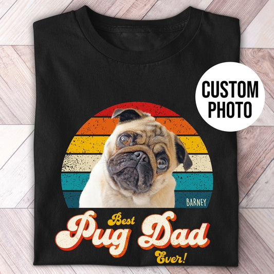 Pug Dad Photo Retro Shirt - Hi Doggi