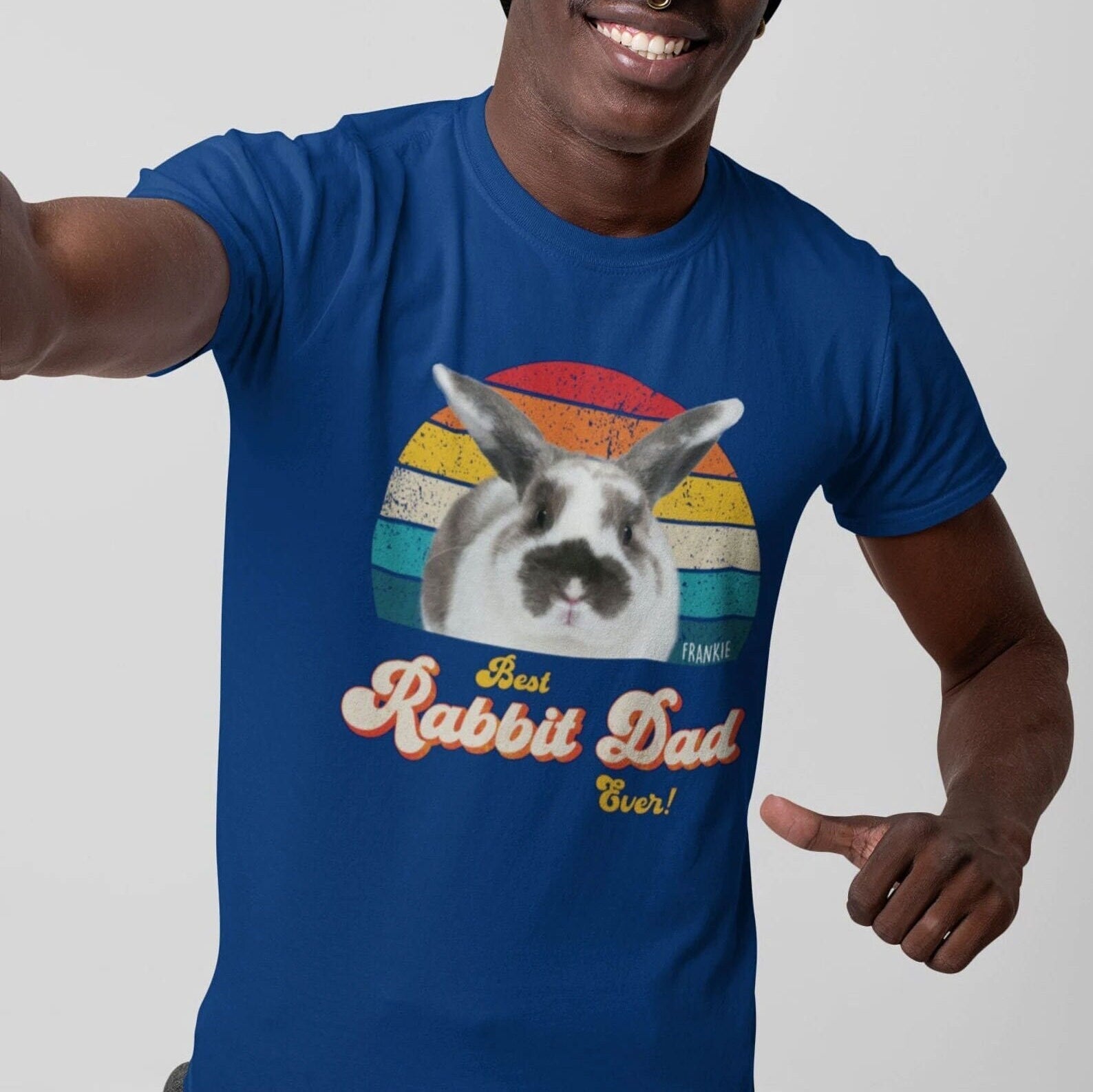 Rabbit Dad Photo Retro Shirt - Hi Doggi