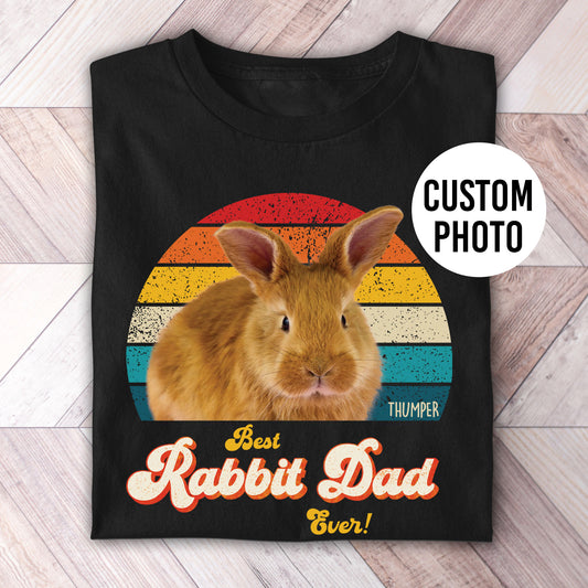 Rabbit Dad Photo Retro Shirt