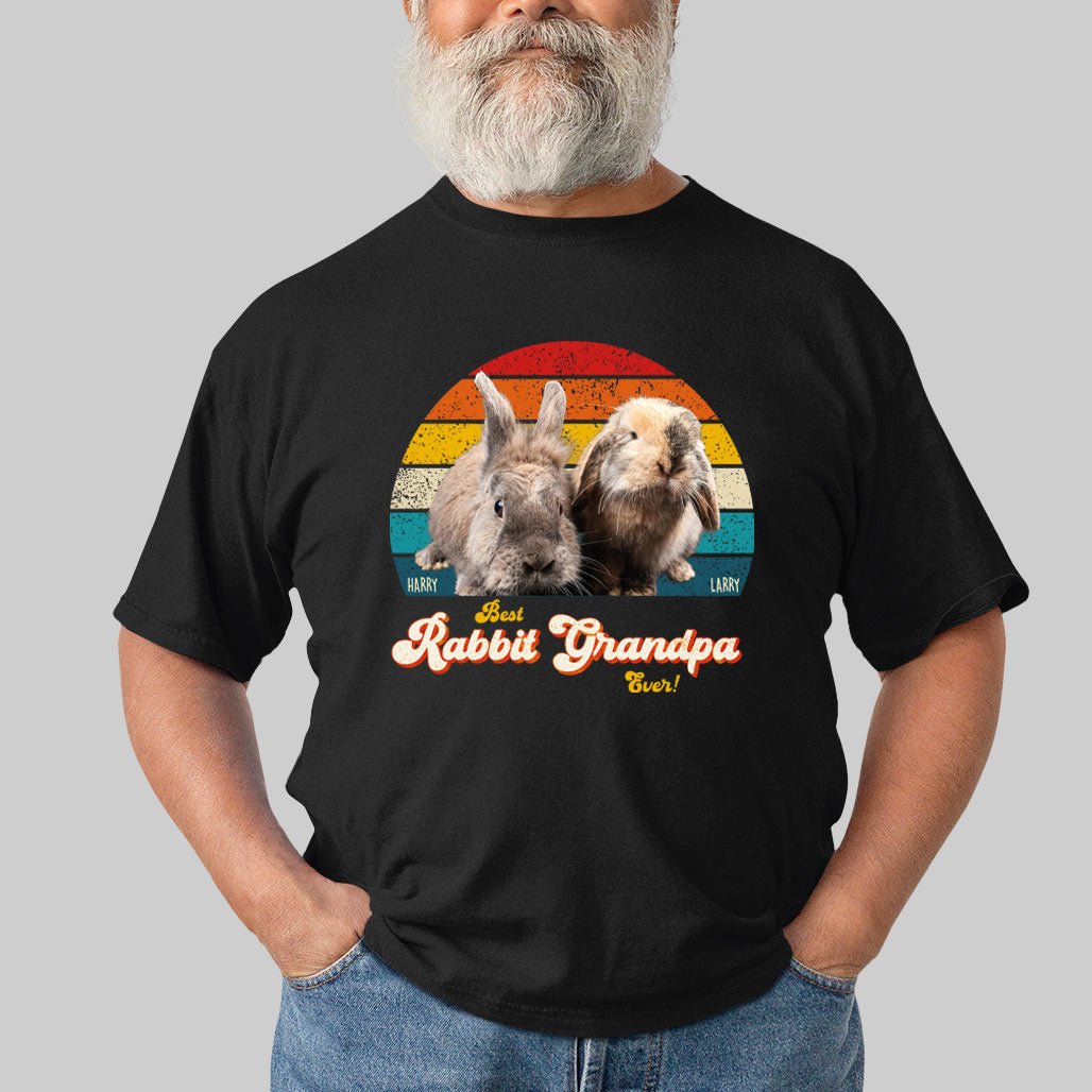 Rabbit Grandad / Grandpa Photo Retro Shirt - Hi Doggi