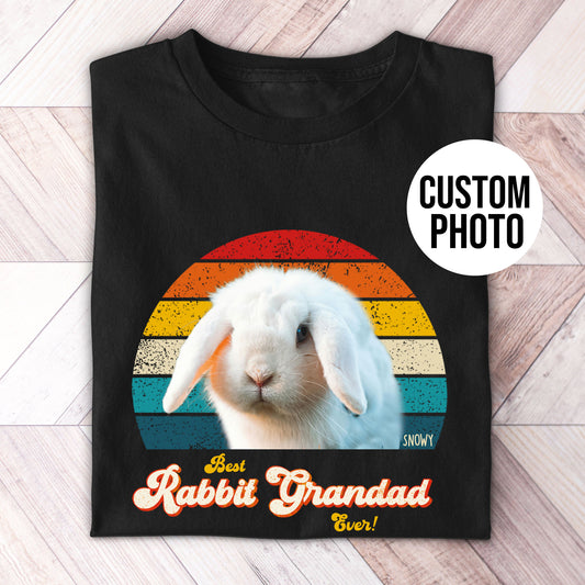 Rabbit Grandad / Grandpa Photo Retro Shirt