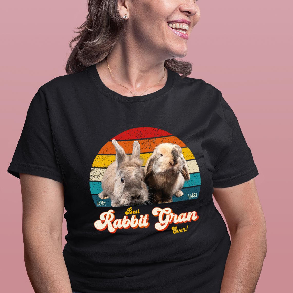 Rabbit Grandma / Nana Photo Retro Shirt - Hi Doggi