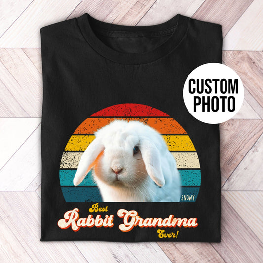 Rabbit Grandma / Nana Photo Retro Shirt - Hi Doggi