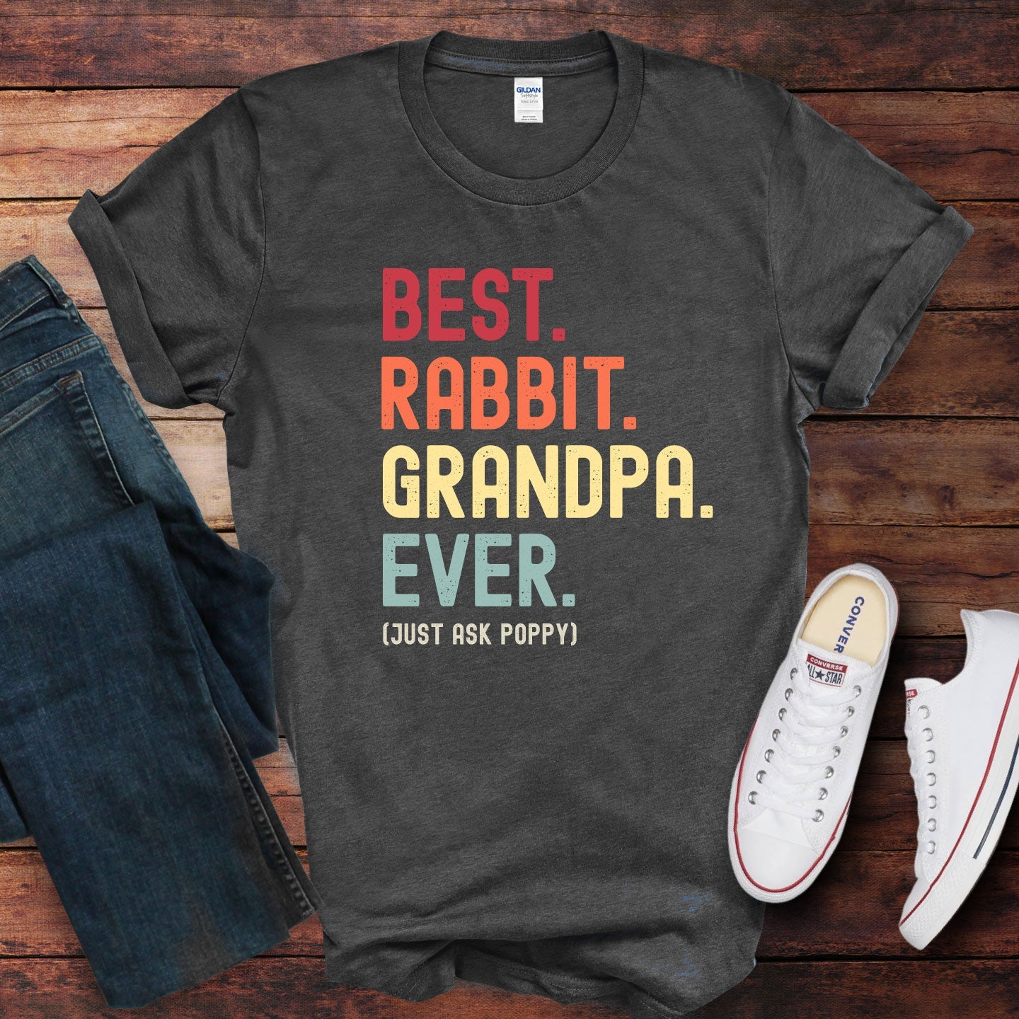 Rabbit Grandpa Just Ask Shirt - Hi Doggi