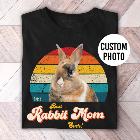 Rabbit Mom Photo Retro Shirt