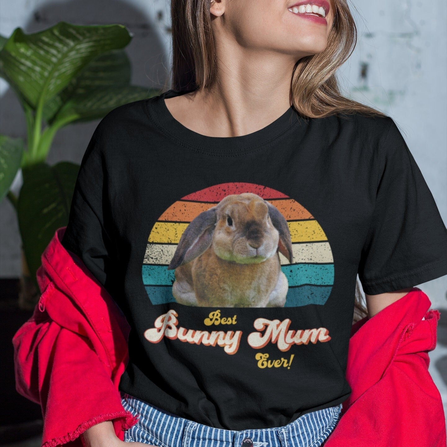 Rabbit Mum Photo Retro Shirt - Hi Doggi