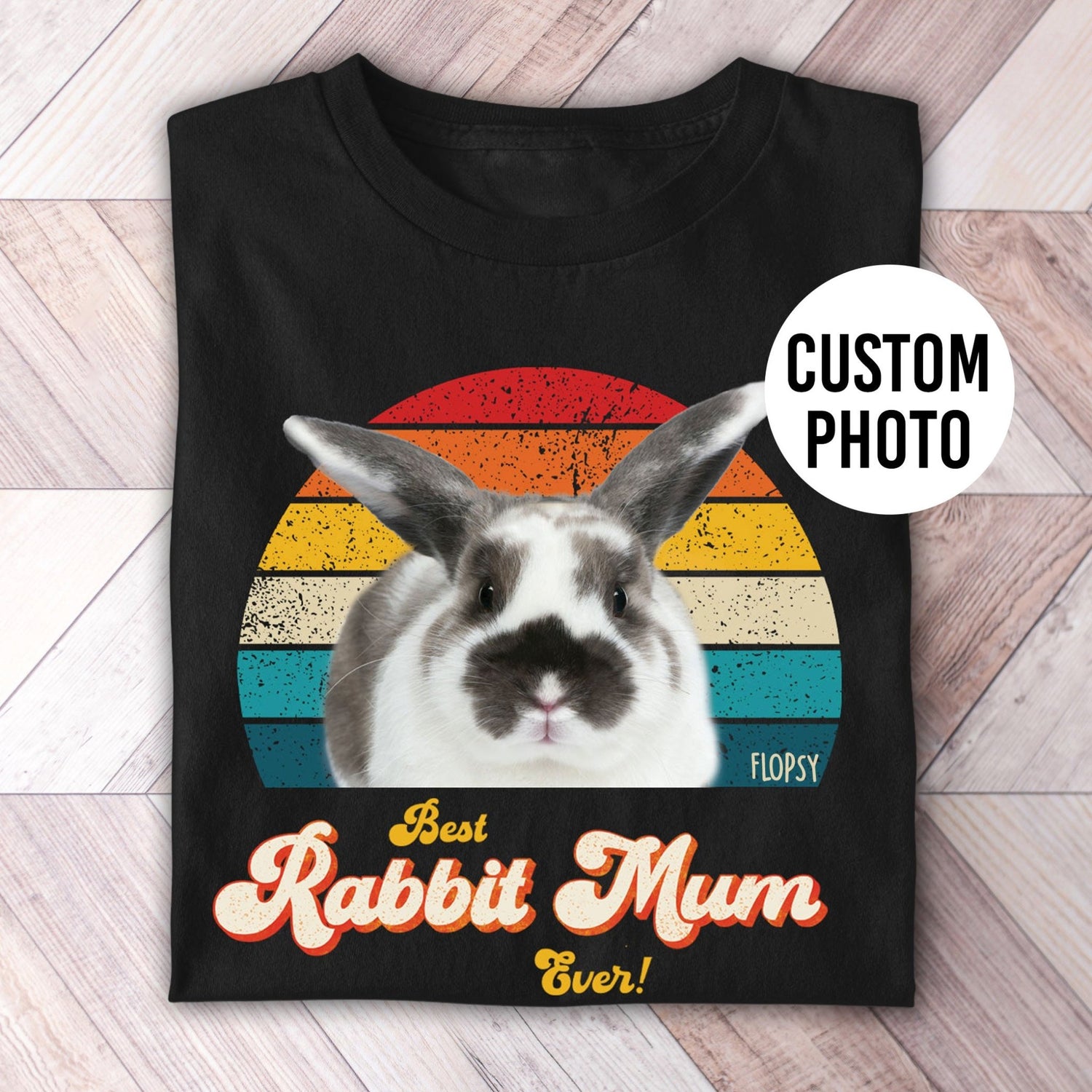Rabbit Mum Photo Retro Shirt - Hi Doggi