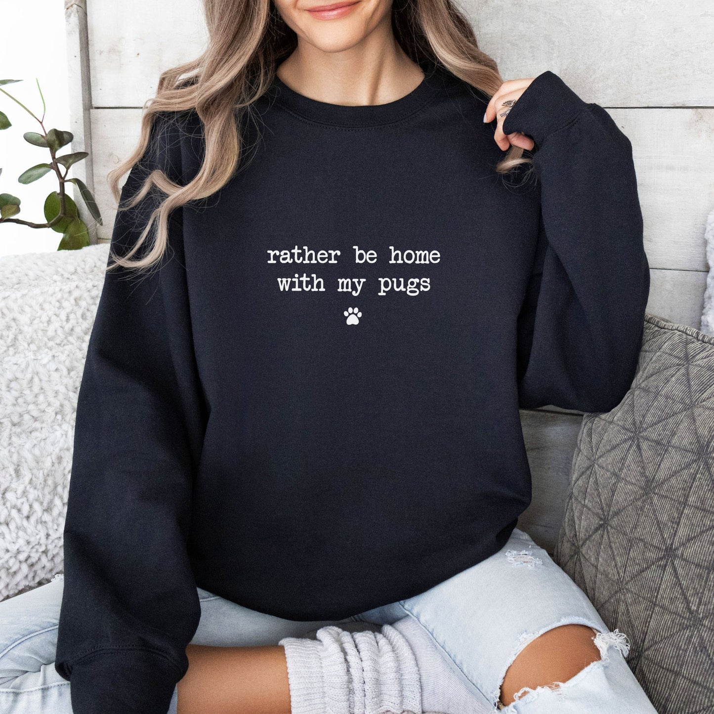 Rather By Home With My Dog Breed Sweatshirt - Hi Doggi