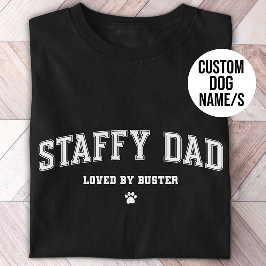Staffy Dad Custom Varsity Shirt