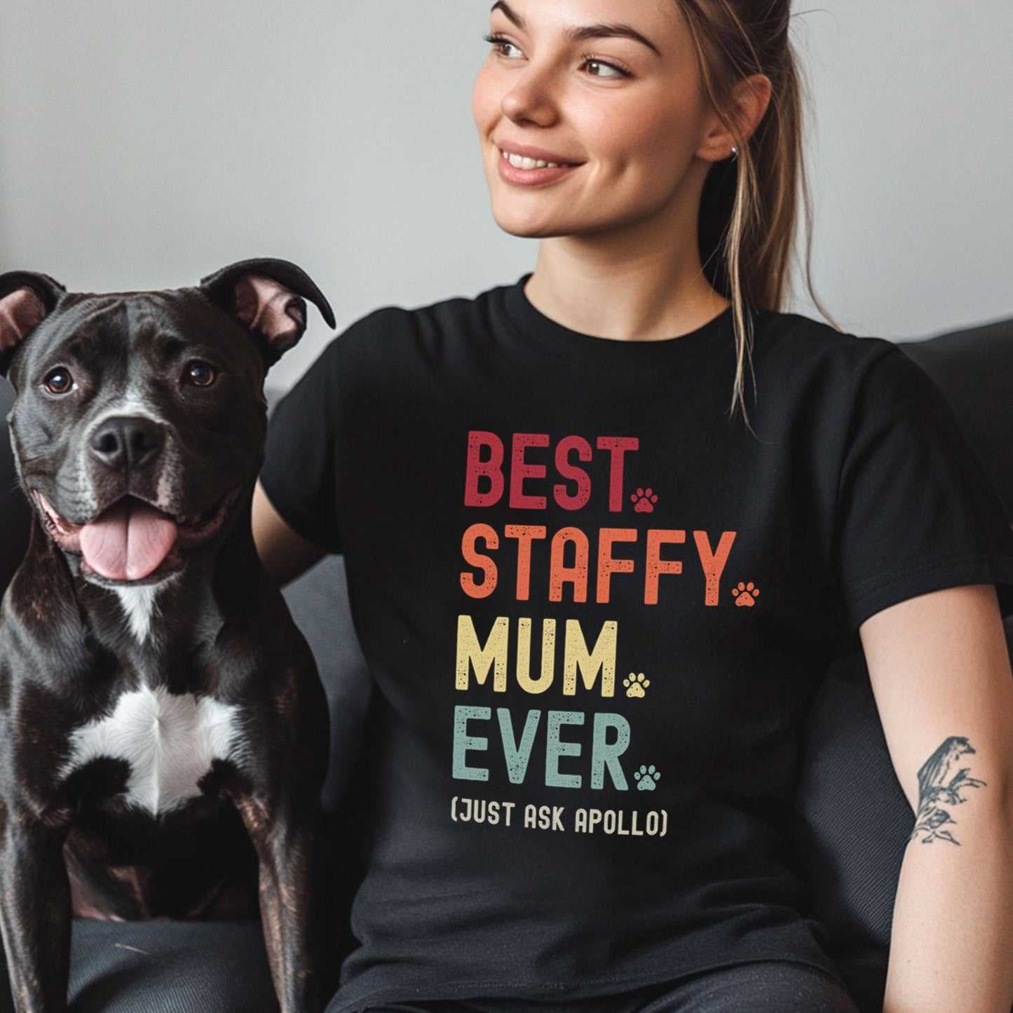 Staffy Mum Just Ask Shirt - Hi Doggi