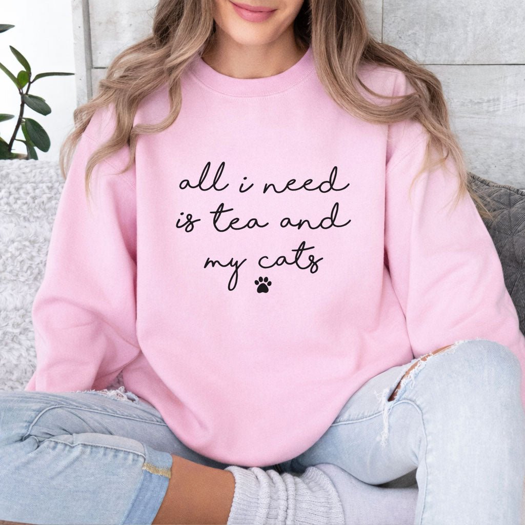 Tea and My Cat Sweatshirt - Hi Doggi