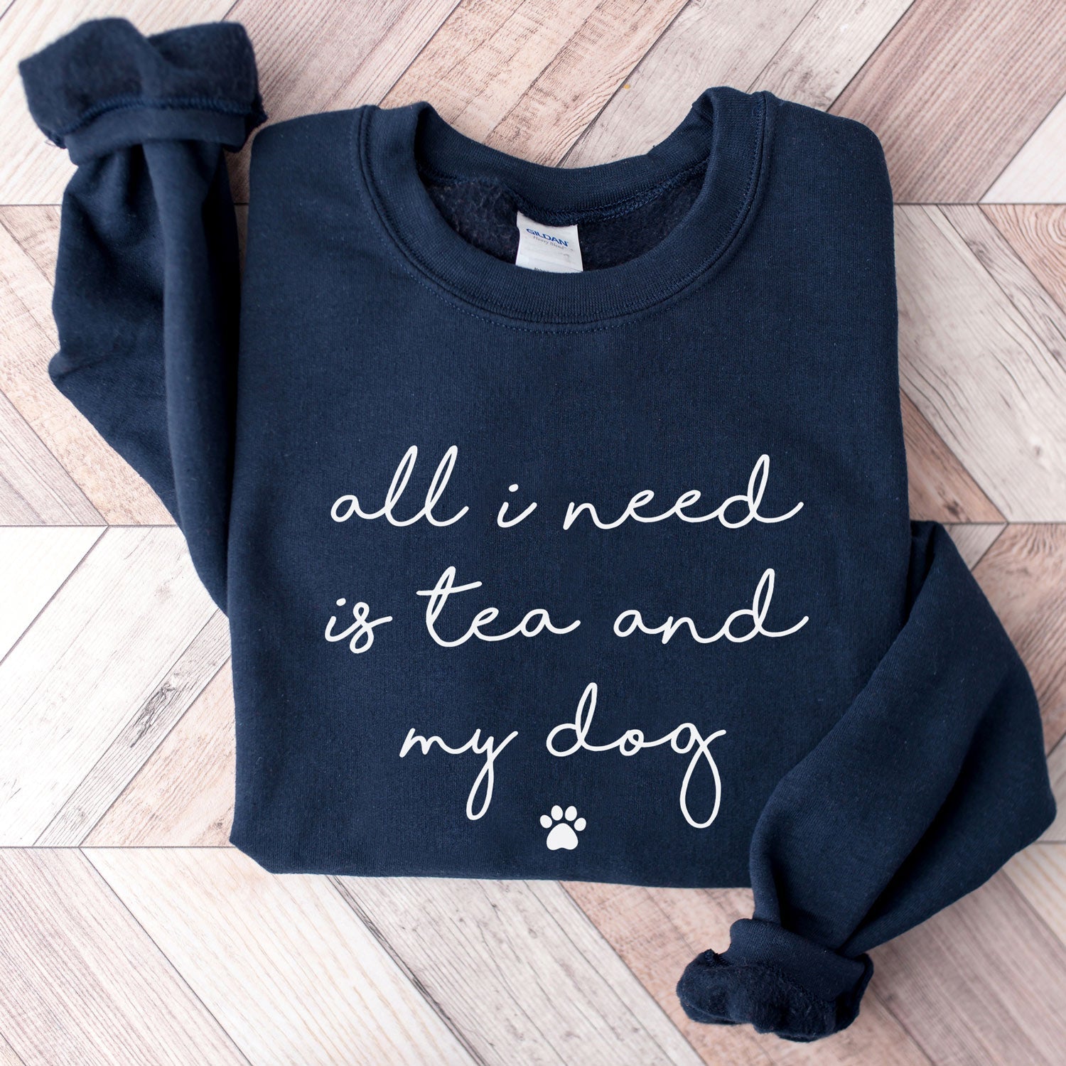 Tea and my Dog Sweatshirt - Hi Doggi