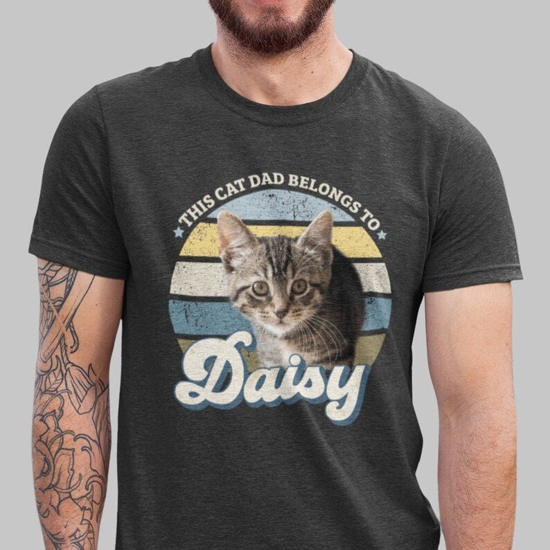 This Cat Dad Belongs To Photo Retro Shirt - Hi Doggi