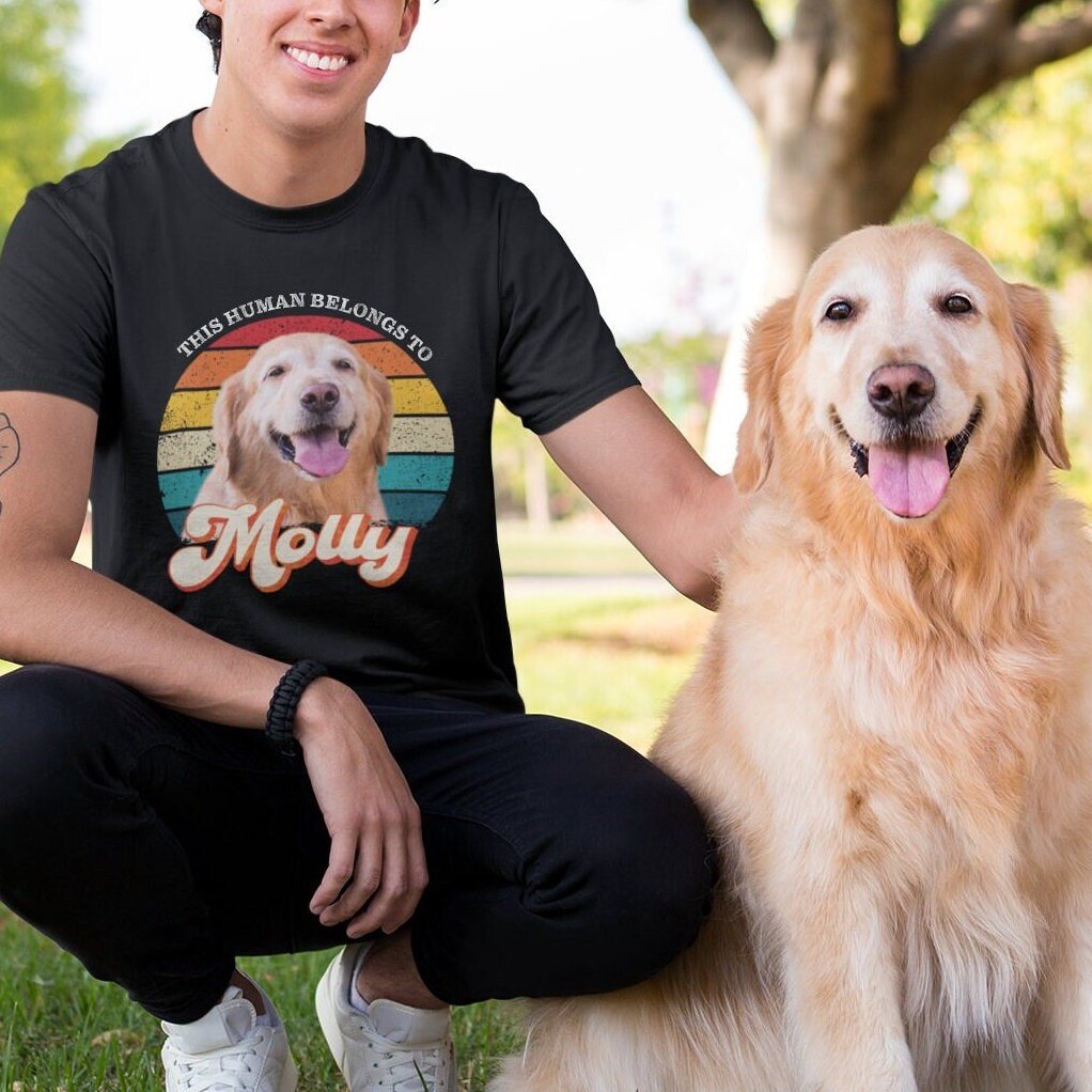 This Human Belongs To Photo Retro Shirt - Hi Doggi