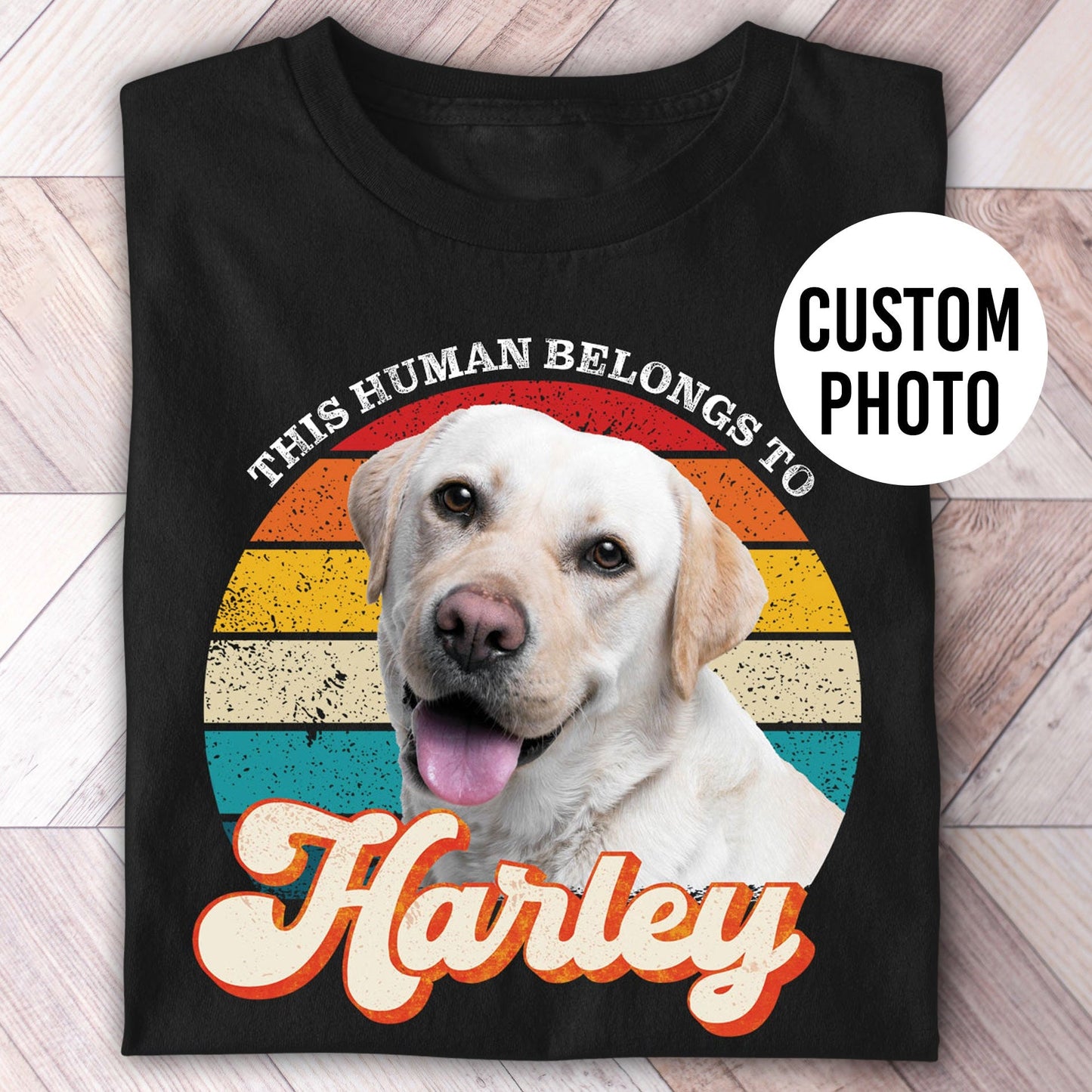This Human Belongs To Photo Retro Shirt - Hi Doggi