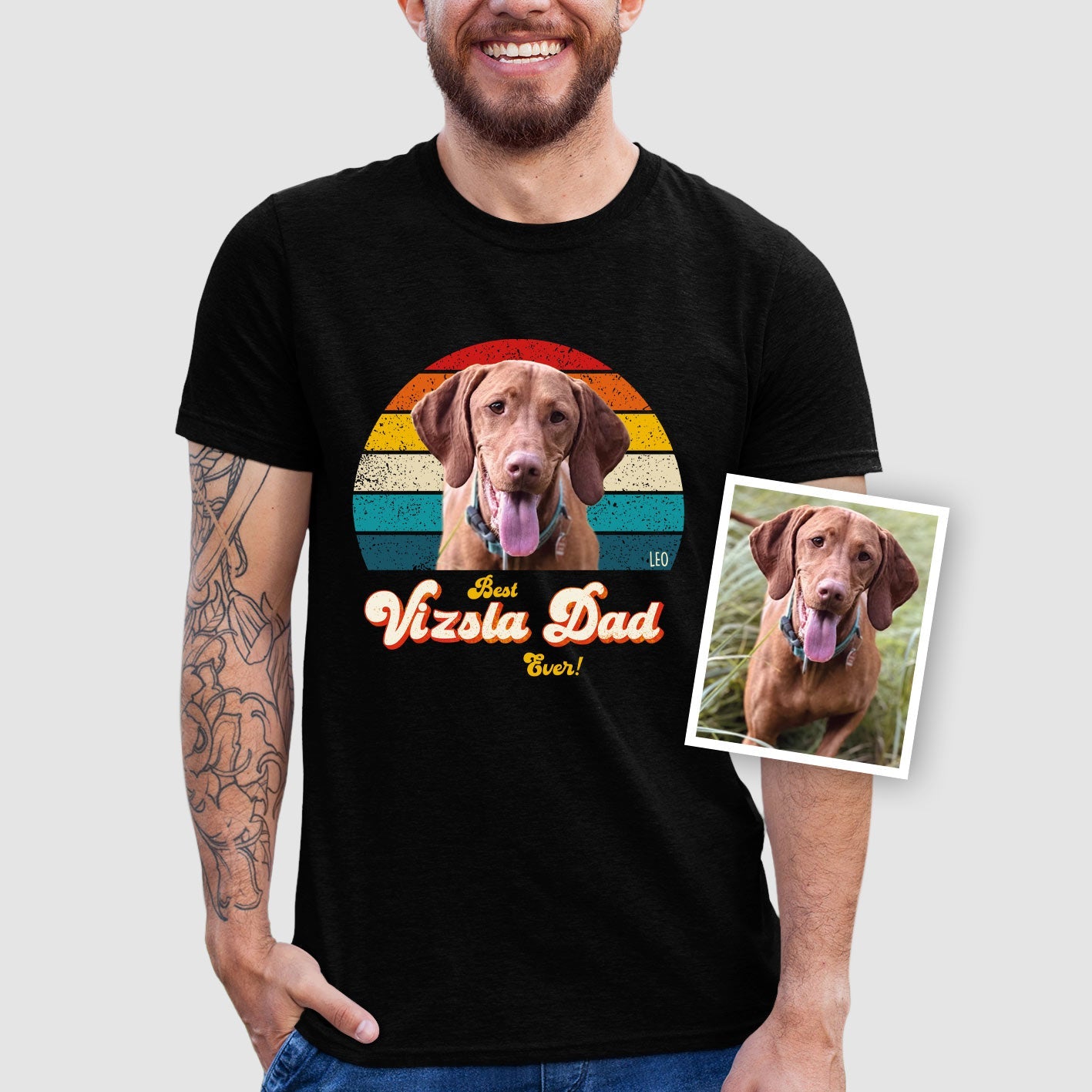 Vizsla Dad Photo Retro Shirt - Hi Doggi