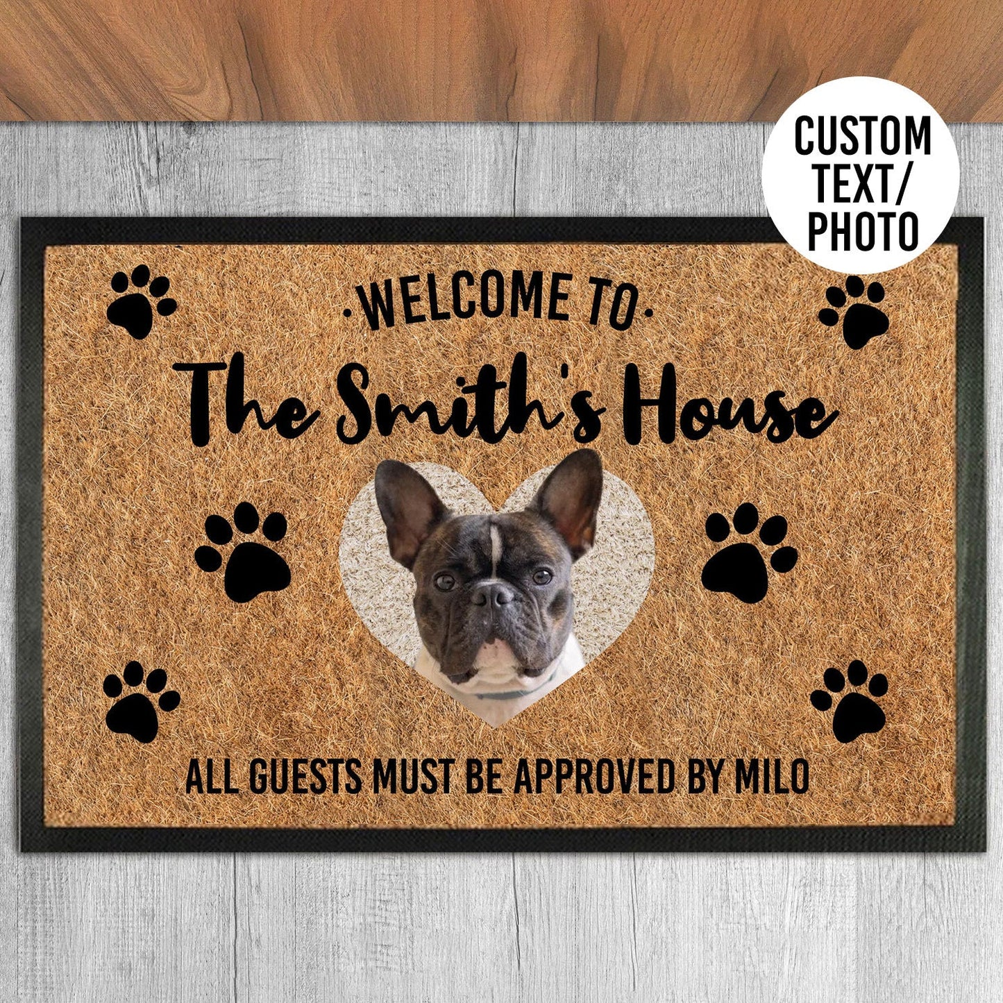 Welcome Approved By Photo Doormat - Hi Doggi