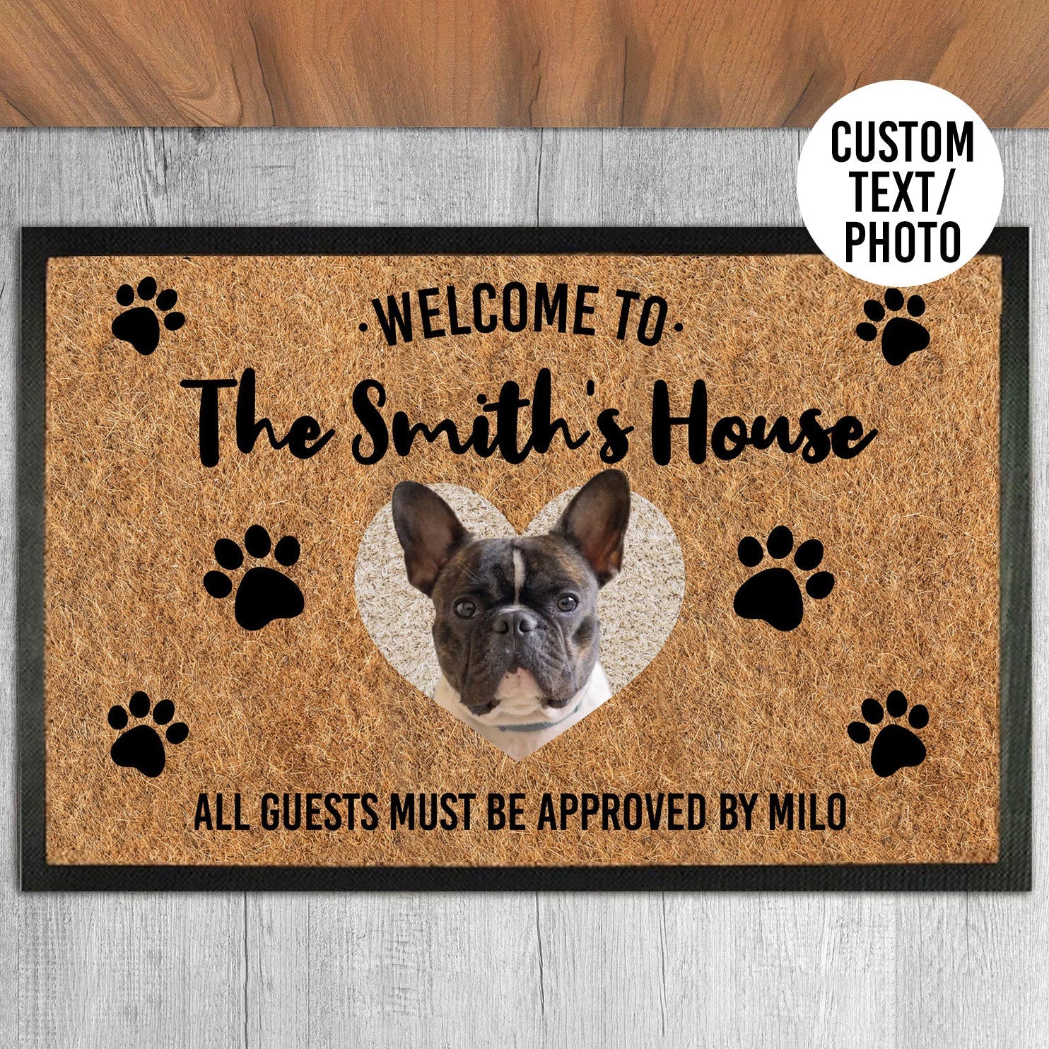 Welcome Approved By Photo Doormat - Hi Doggi