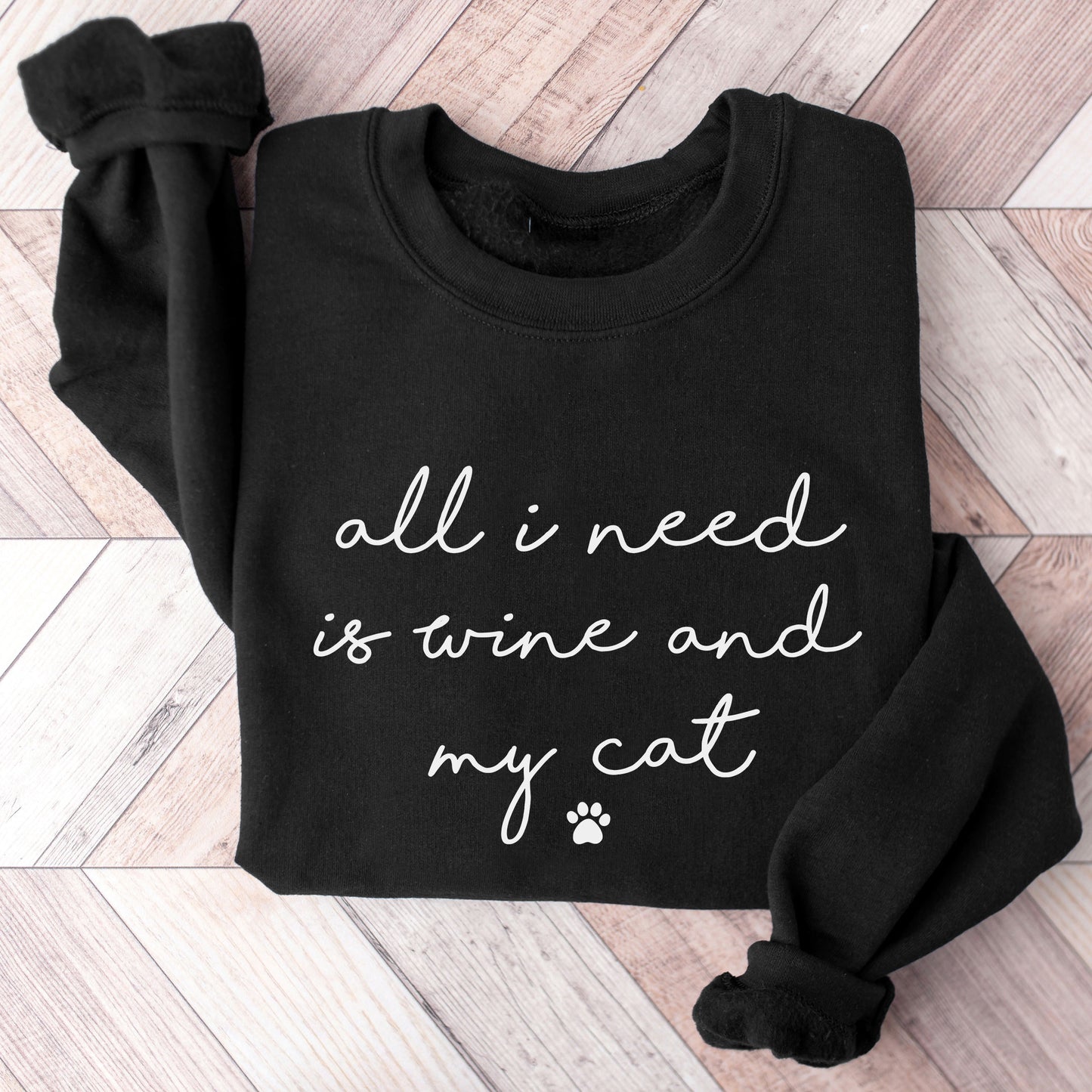 Wine and My Cat Sweatshirt
