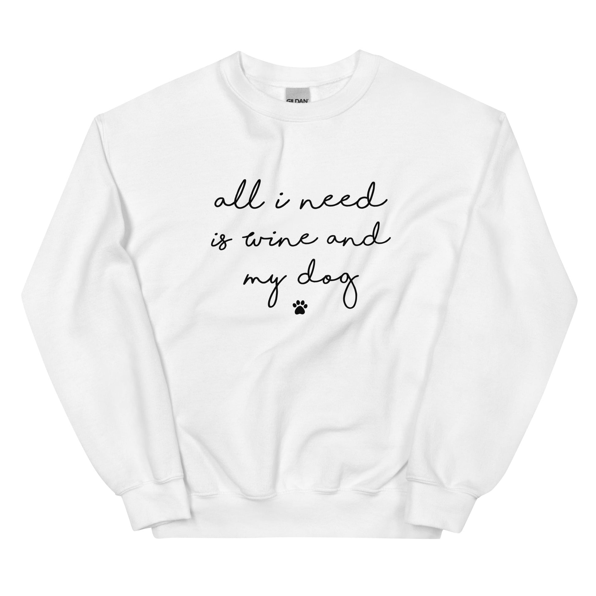 Wine and my Dog Sweatshirt - Hi Doggi
