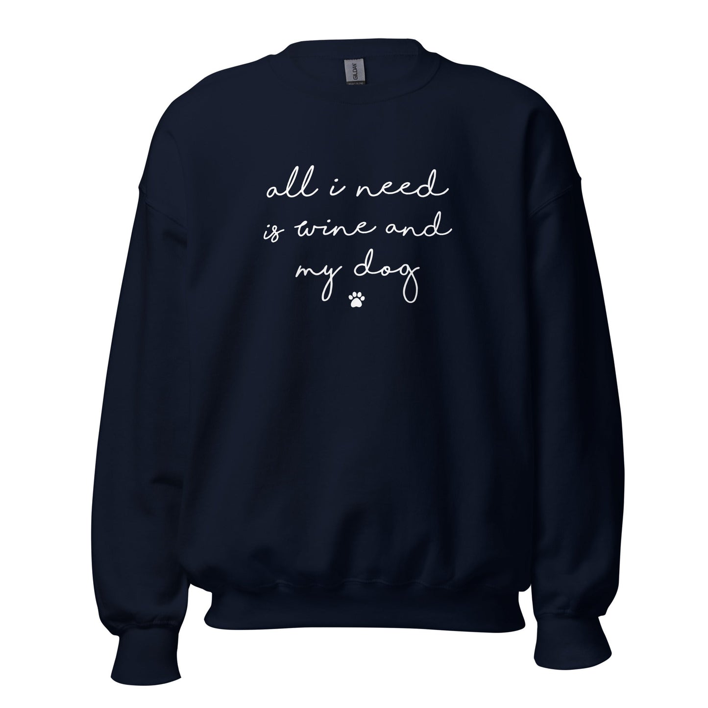 Wine and my Dog Sweatshirt - Hi Doggi