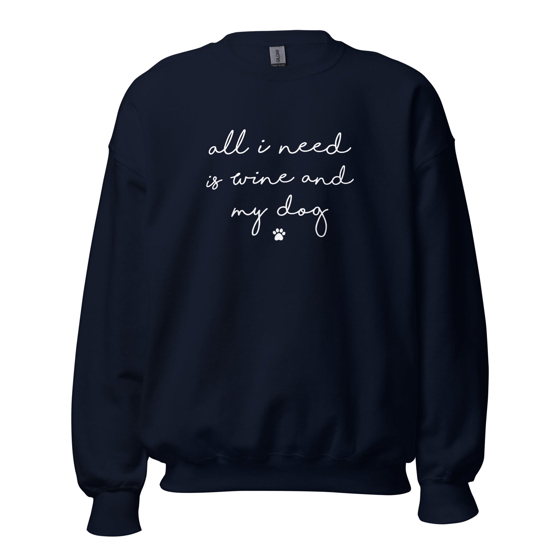 Wine and my Dog Sweatshirt - Hi Doggi