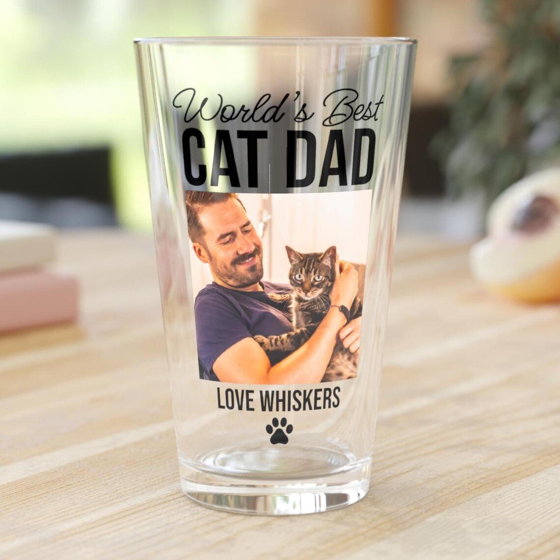 World's Best Cat Dad Pint Glass - Hi Doggi