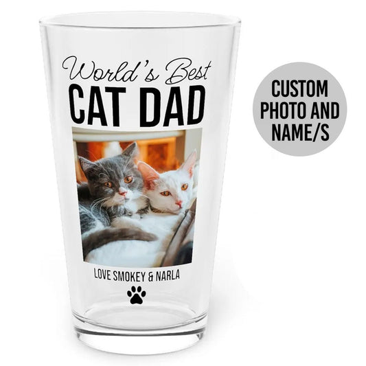 World's Best Cat Dad Pint Glass - Hi Doggi
