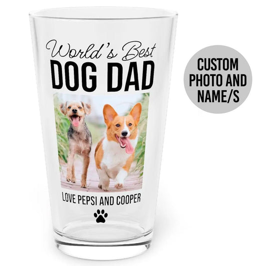 World's Best Dog Dad Pint Glass - Hi Doggi