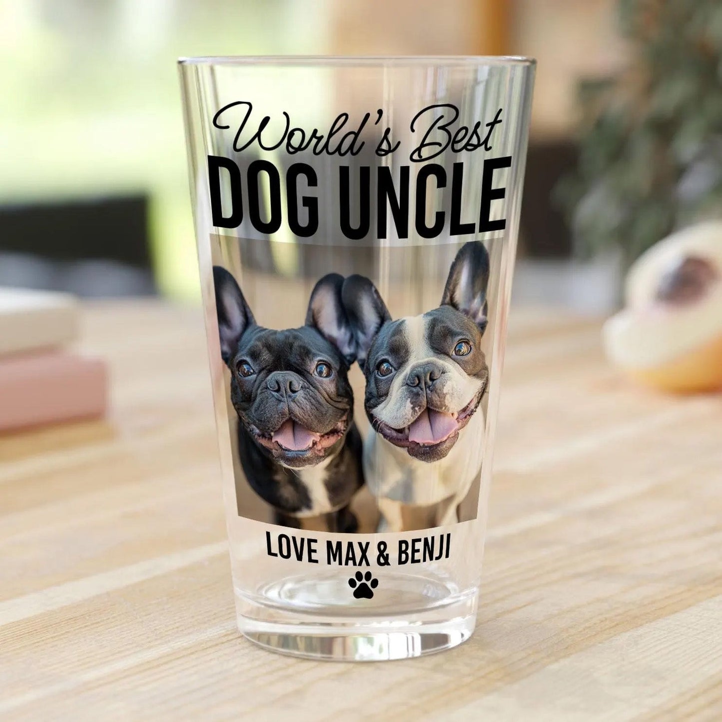 World's Best Dog Uncle Pint Glass - Hi Doggi