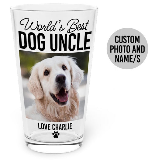 World's Best Dog Uncle Pint Glass - Hi Doggi