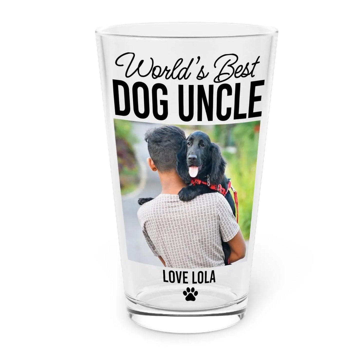 World's Best Dog Uncle Pint Glass - Hi Doggi
